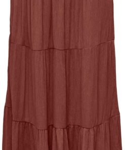 ONLY Falda Maxi con Cintura elástica y diseño Escalonado para Elegante Look | Falda