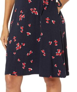 Amazon Essentials Mujer Vestido Efecto Cruzado de Manga Corta