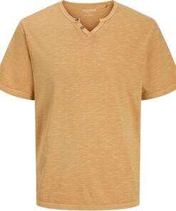 JACK & JONES T-Shirt Melange Split Neck T-Shirt
