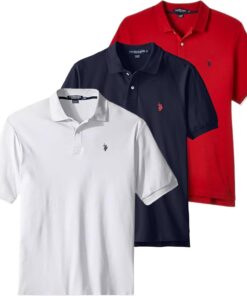 U.S. Polo Assn. Polo clásico para Hombre, Polo de piqué con Cierre de Dos Botones, Camisa de Golf de Moda de Verano | Polo de piqué con cierre de dos botones, camisa de golf de moda de verano
