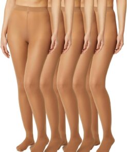 FM London Mallas para mujer paquete de 5 - Cómodas mallas para mujer con diseño elástico