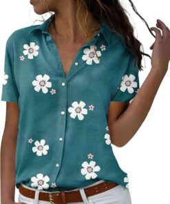 Blusa y Camisas de Manga Larga Para Mujer con Cuello en V, Camiseta de Estilo Casual Elegante Ajustada Irregular Oversized Deportiva Fiesta Rayas Túnica Tops Mangas Enrolladas con Botones