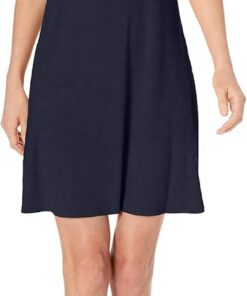 Amazon Essentials Mujer Vestido con Vuelo de Manga Corta con Cuello en Pico