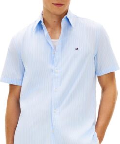 Tommy Hilfiger Flex Poplin STP SS Shirt Mw0mw42860 Camisa S/S Hombre (Pack de 1)