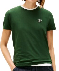 Tommy Hilfiger TH Script Reg C-nk SS tee Ww0ww47809 Camiseta S/S Mujer (Pack de 1)