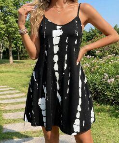 Camisón para mujer, sin mangas, con tirantes delgados, suave, elástico, casual, holgado, ropa de dormir