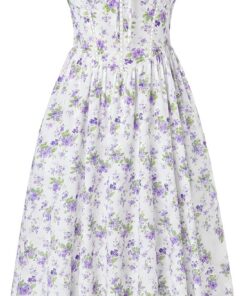 SCARLET DARKNESS Vestido de corsé floral para mujer, vestido casual de verano con bolsillos