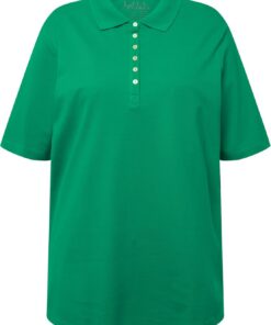 Ulla Popken Poloshirt, Piqué, Polokragen, Samt-Knopfleiste, Halbarm Camiseta Mujer