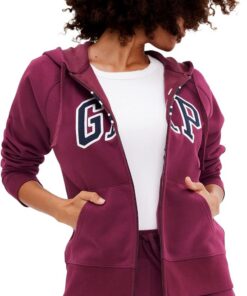 Gap Logo Hoodie Hooded Full Zip Sweatshirt Sudadera con Capucha Mujer (Pack de 1)