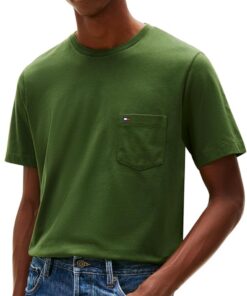 Tommy Hilfiger Camisetas de Manga Corta Hombre Essential con Bolsillo en el Pecho