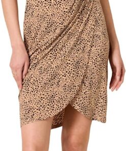 Amazon Essentials Vestido con Cruzado Falso, Cuello Doblado y Cruzado y sin Mangas Mujer