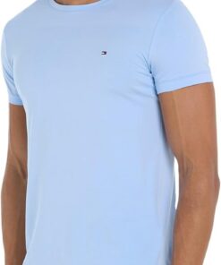 Tommy Hilfiger Camiseta de Manga Corta Hombre Stretch Slim Fit tee Cuello Redondo