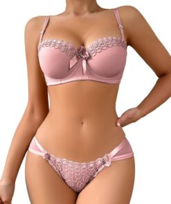 2026 Conjunto De Lencería Para Mujer Sujetador Bordado Con Bragas Antideslizantes Ropa Interior Elegante Para Un Ajuste Perfecto Estilo