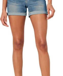 Amazon Essentials Shorts Vaqueros Ajustados de Tiro Medio de 10,2cm Mujer