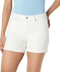 Amazon Essentials Shorts Vaqueros Ajustados de Tiro Medio de 10,2cm Mujer