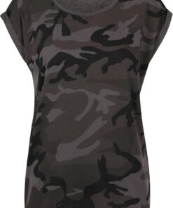 Build Your Brand By112-ladies Extended Shoulder Camo tee T-Shirt Mujer (Pack de 1)