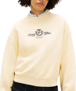 Tommy Hilfiger Varsity Crest Terry Sweatshirt Ww0ww48733 Sudadera sin Botones Mujer (Pack de 1)