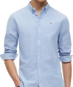 Tommy Jeans Camisa Hombre TJM Slim Manga Larga