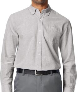 Amazon Essentials Hombre Camisa Oxford con Bolsillo de Manga Larga