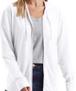 Hanes Slub Knit Full-Zip Hoodie, Textured Cotton Zip-up T-Shirt Hoodie For Women Camisa Mujer (Pack de 1)