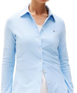 Tommy Hilfiger Camisa Mujer 1985 Slim con Cuello francés