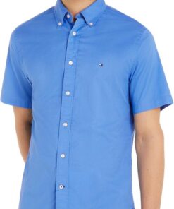 Tommy Hilfiger Camisa de Popelín para Hombre Flex Poplin Manga Corta