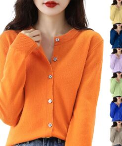 HUIFUAO - Cárdigan de punto para mujer, de gran tamaño, con botones, frente abierto, cárdigans para otoño e invierno, básico, elegante, suéter de manga larga para exteriores