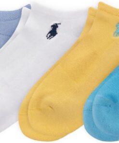 POLO RALPH LAUREN Performance Cotton Low Cut Socks - 6 Pair Pack - Breathable Mesh & Sport Cushioning Cojín de corte bajo Mujer