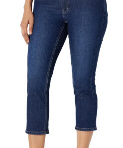 Amazon Essentials Vaqueros Tipo Capri de Tiro Medio, Corte Ajustado y Elasticidad Media Mujer
