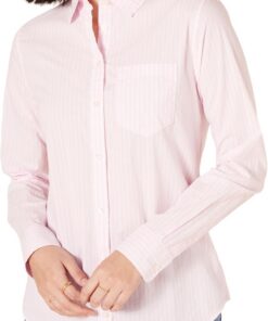 Amazon Essentials Mujer Camisa de Popelina Abotonada de Manga Larga y Corte Estándar