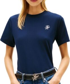 Tommy Hilfiger TH Script Reg C-nk SS tee Ww0ww47809 Camiseta S/S Mujer (Pack de 1)