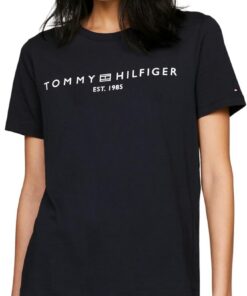 Tommy Hilfiger Camiseta de Manga Corta para Mujer Cuello Redondo
