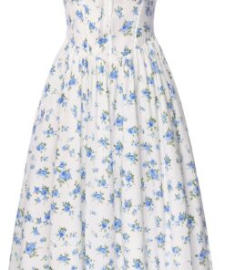 SCARLET DARKNESS Vestido de corsé floral para mujer, vestido casual de verano con bolsillos