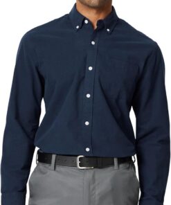 Amazon Essentials Hombre Camisa Oxford con Bolsillo de Manga Larga