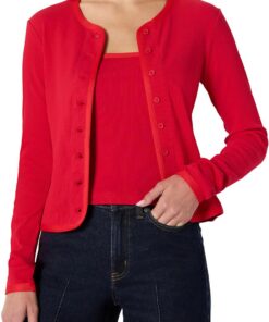 Amazon Essentials Conjunto de Cárdigan y Camiseta Acanalados de Corte Ajustado con Tirantes Extraíbles Mujer