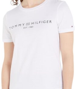 Tommy Hilfiger Camiseta de Manga Corta para Mujer Cuello Redondo