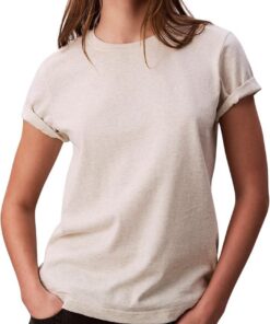 Calvin Klein Camiseta de Manga Corta Mujer Archive Jersey tee con Cuello Redondo