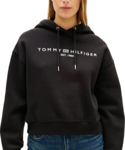 Tommy Hilfiger Corp Logo Mdrn Hoodie Ww0ww47832 Sudadera con Capucha Mujer (Pack de 1)