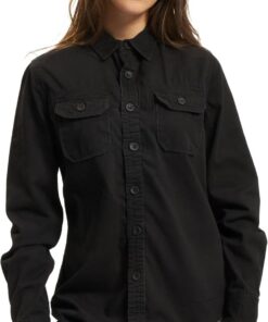 Brandit Girls Vintage Mujer Manga Larga Negro 100% algodón Regular