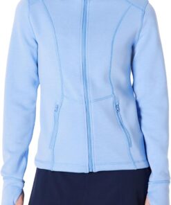 Amazon Essentials Mujer Sudadera con Capucha Entallada y Transpirable con Cremallera y Orificios para los Pulgares