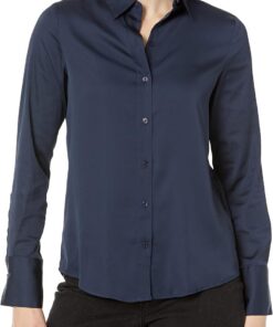 Amazon Essentials Mujer Camisa de Satén con Botones de Corte Estándar (Disponible en Tallas Grandes)