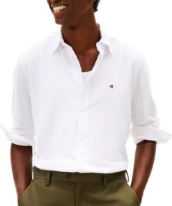 Tommy Hilfiger Knit Pique Featherweight Shirt Mw0mw41690 Camisa L/S Hombre (Pack de 1)