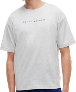 Tommy Hilfiger Camiseta de Manga Corta Hombre Logo con Cuello Redondo