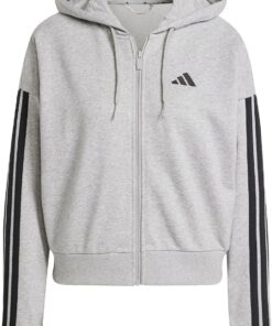 adidas Women's Chaqueta con Capucha Essentials French Terry 3 Bandas
