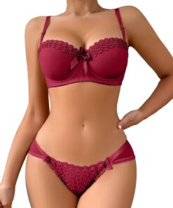 2026 Conjunto De Lencería Para Mujer Sujetador Bordado Con Bragas Antideslizantes Ropa Interior Elegante Para Un Ajuste Perfecto Estilo