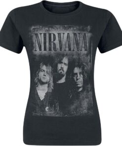Nirvana Faded Faces Mujer Camiseta Negro 100% algodón Regular