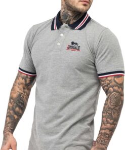 Lonsdale London OCCUMSTER Hombre Polo Gris 60% algodón, 40% poliéster Estrechos