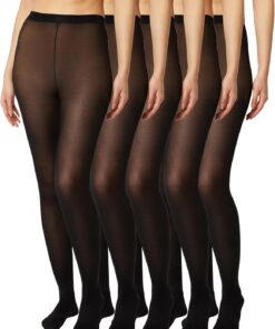 FM London Mallas para mujer paquete de 5 - Cómodas mallas para mujer con diseño elástico