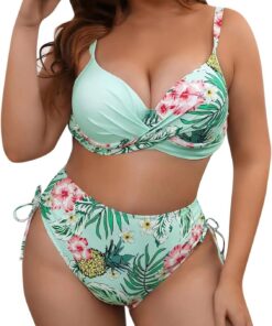 Bañadores Mujer Natacion Tallas Grandes Bikini para Mujeres Push Up Cuello En V Traje De Baño De Dos Piezas Sexy Halter Conjunto De Bikinis Ropa De Playa Verano Piscina Vikinis Set con Impresión