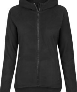 Urban Classics Ladies Polar Fleece Zip Hoodie Mujer Capucha con Cremallera Negro Daumenlöcher Regular